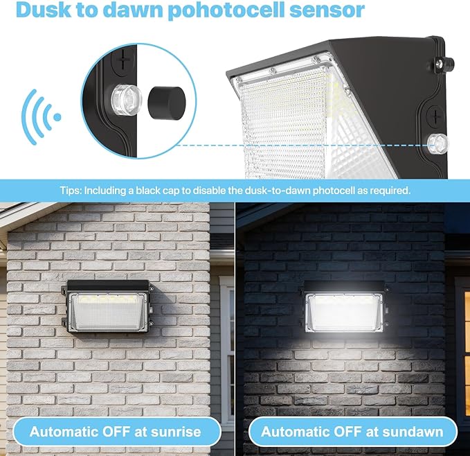 HYPERLITE LED Wall Pack Light: 150W Dusk to Dawn LED Outdoor Lighting - 5000K 120V Barn Lights Outdoor 2Packs for Paito Yard Shop Warehouse Parking Lot Factory UL Listed