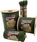 TOUGH-GRID 550 Paracord, Type III Mil-Spec Nylon Rope - 1000 Ft Camo Green Tactical Survival Cord
