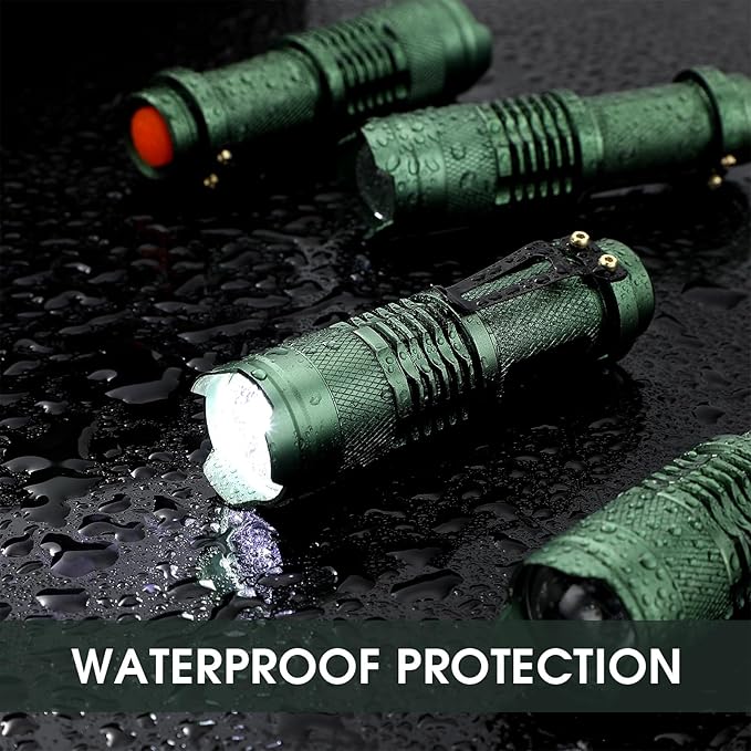 Fumete 20 Pieces LED Flashlight Mini 3 Mode Tactical Torch Small Water Resistant Pocket Flash Light Adjustable Focus Light Pen for Men, Father, Indoor Outdoor Hiking(Multicolor 2)