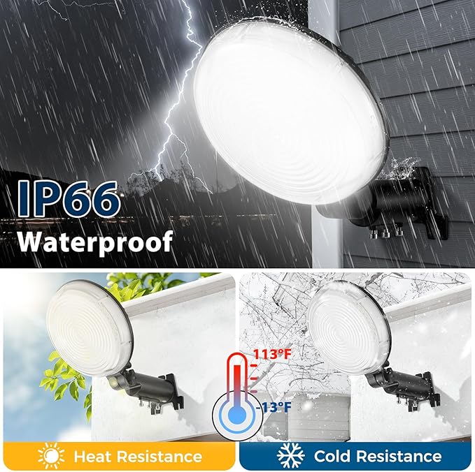 2 Pack LED Barn Light, 150W 21000LM Dusk to Dawn Outdoor Lighting, Yard Lights, 6500K Daylight, Outdoor Security Lighting, IP66 Waterproof Street Lights for Farmhouse, Garage, Warehouse