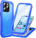 Cozycase for iPhone 15 Pro Max Waterproof Shockproof Dustproof Case - Heavy Duty/360 Full Body/Military Grade/Protective/Rugged 【8FT Drop Proof】 Built in Screen/Camera Protector with Lanyard Blue