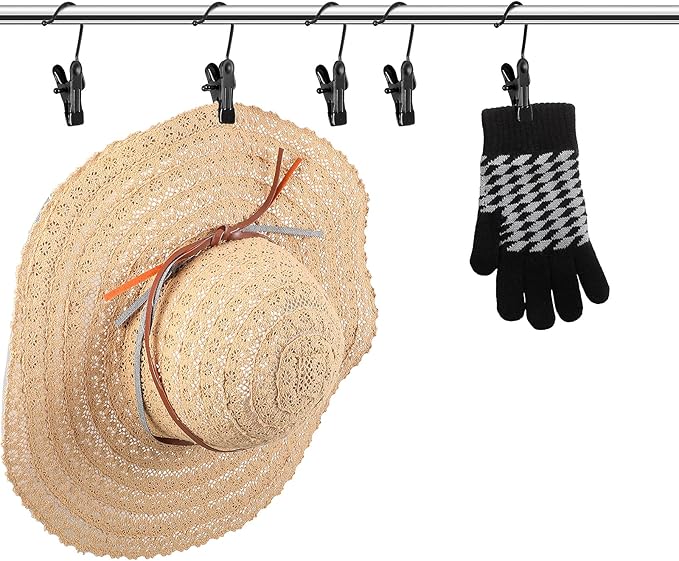 Hotop 36 Pieces Boot Hanger Clips for Closet, Laundry Hanging Hooks Heavy Duty Clips Boot Holder Portable Single Hooks Space Saving for Pants Jeans Clothes Hats Tall Towels (Black)
