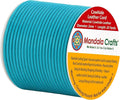 Mandala Crafts Round Genuine Teal Leather Cord for Jewelry Making – 2mm Cowhide Leather Rope String Lace for Kumihimo – 20 Yards Cowhide Craft Cording Spool