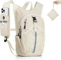 Small Hiking Backpack 15L- Lightweight Packable Foldable Backpack for Travel Camping Outdoor Commute, Compact Rucksack for Women Men(Beige)