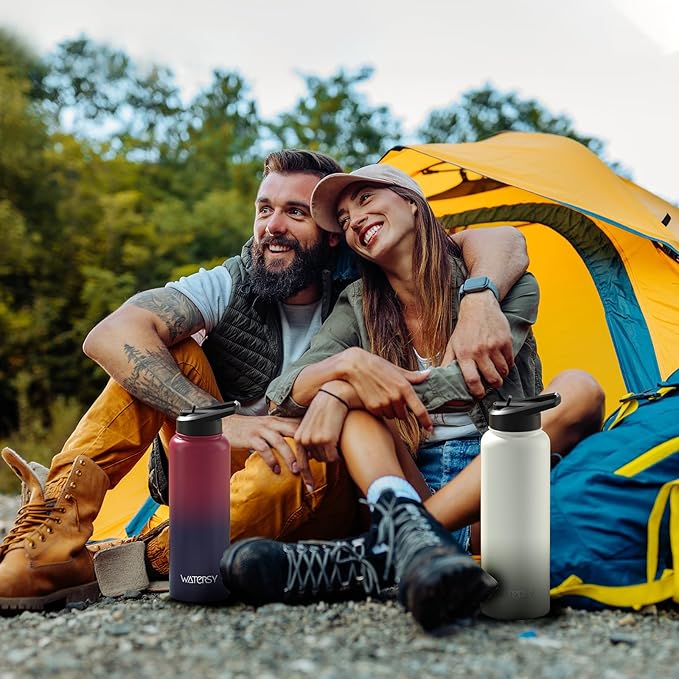40oz Insulated Water Bottle (Cold for 48 Hrs),BPA Free&Leak Proof,Stainless Steel Water Flask,Water Jug with Straw Spout Lids for Gym,Hiking,Travel,White