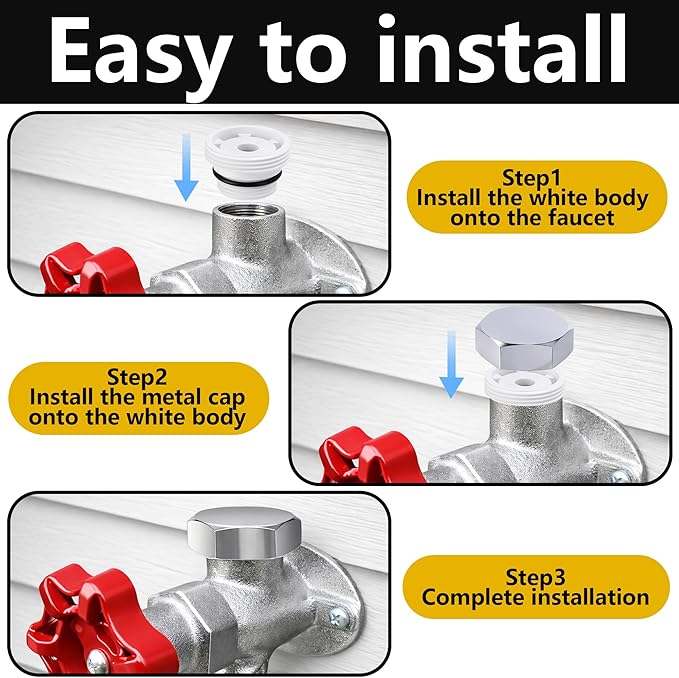 4 Pack Vacuum Breakers Outside Faucet, Stainless Steel Vacuum Breaker Repair Kit Vac-Vbk-X1B, Vacuum Breaker Replacement for Traditional Anti Siphon Frost Free Sillcock Valves