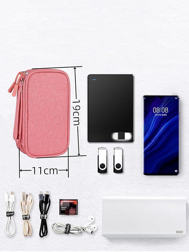 Electronic Organizer Travel Cable Accessories BagPouch Portable Waterproof Storage Bag Electronic Organizer Case for Cable, Mouse,USB Cable,Power Bank,Cord, Charger, Phone, Earphone