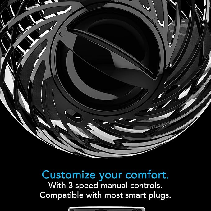 Vornado Pivot Clip Personal Air Circulator, 3-Speed, Portable Desk Fan with Multi-Surface Clip, 360-Degree Adjustable Axis, 9 in Tall, 4 in Diameter, Whisper Quiet, Black