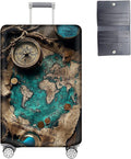 Luggage Cover Protector for 22-24 Inch Suitcases, TSA Approved Elastic Travel Suitcase Covers, Anti-Scratch Washable Luggage Sleeve for Carry On & Checked Bags, Ancient Map