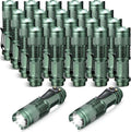 Fumete 20 Pieces LED Flashlight Mini 3 Mode Tactical Torch Small Water Resistant Pocket Flash Light Adjustable Focus Light Pen for Men, Father, Indoor Outdoor Hiking(Dark Green)