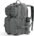 REEWBOW GEAR 40L Military Tactical Backpack For Men 3 Day Survival Heavy Duty Daypack MOLLE Bug Out Bag Hiking Rucksack (Grey with Bottle Holder)