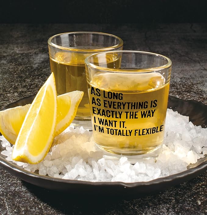 Nogrit Funny Whiskey Glasses 10 oz, Sarcastic Gifts for Women Men, Funny As Long As Everything Is Exactly the Way I Want It Old Fashioned Rocks Glasses for Drinking Cocktail Scotch Vodka Tequila Rum