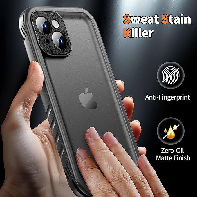 Cozycase for iPhone 15 Plus Waterproof Shockproof Dustproof Case - Heavy Duty/360 Full Body/Military Grade/Protective/Rugged 【8FT Drop Proof】 Built in Screen/Camera Protector with Lanyard Black