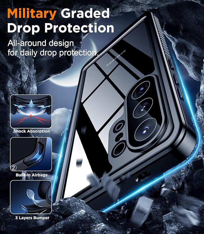 Temdan Designed for Samsung Galaxy S26 Ultra Case Waterproof, Built-in Lens & Screen Protector Military Grade Shockproof Dropproof IP68 Underwater Full Body Phone Case for Galaxy S26 Ultra 6.9"-Black