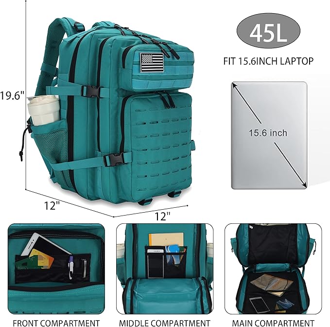 Military Tactical Backpack 45L/25L 3 Day Assault Pack Molle Daypack Hiking Backpack for Men and Women