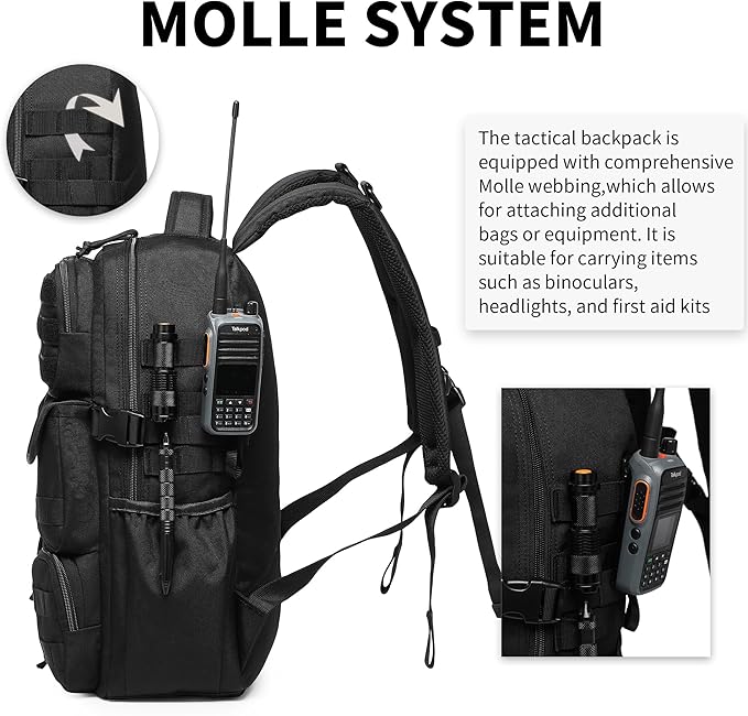 Wotony Tactical Backpack - Military waterproof backpack with multiple pockets and tactical gear for the outdoors (army green, 30L)