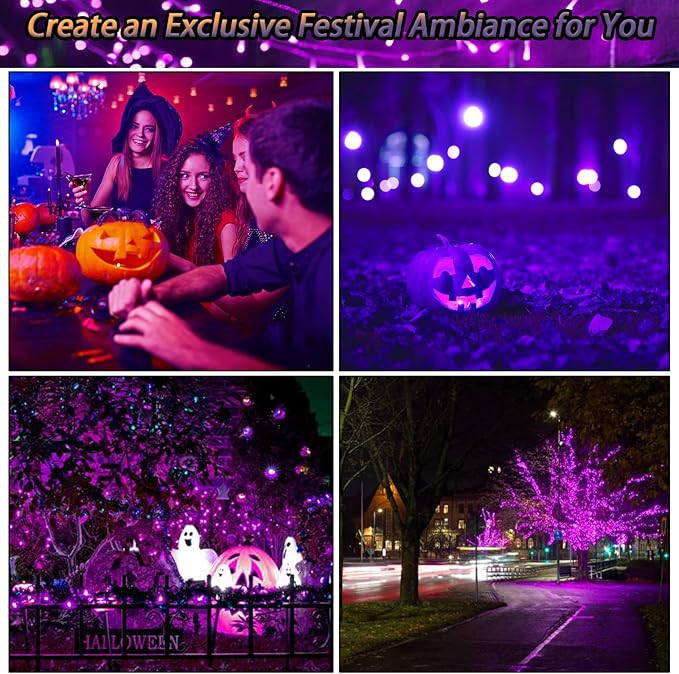 Selarlyt 2 Pack Solar Christmas Lights Outdoor, 72FT 200 LED Solar String Lights with 8 Lighting Modes, IP65 Waterproof Solar Lights Outdoor for Xmas Garden Party Tree Decor