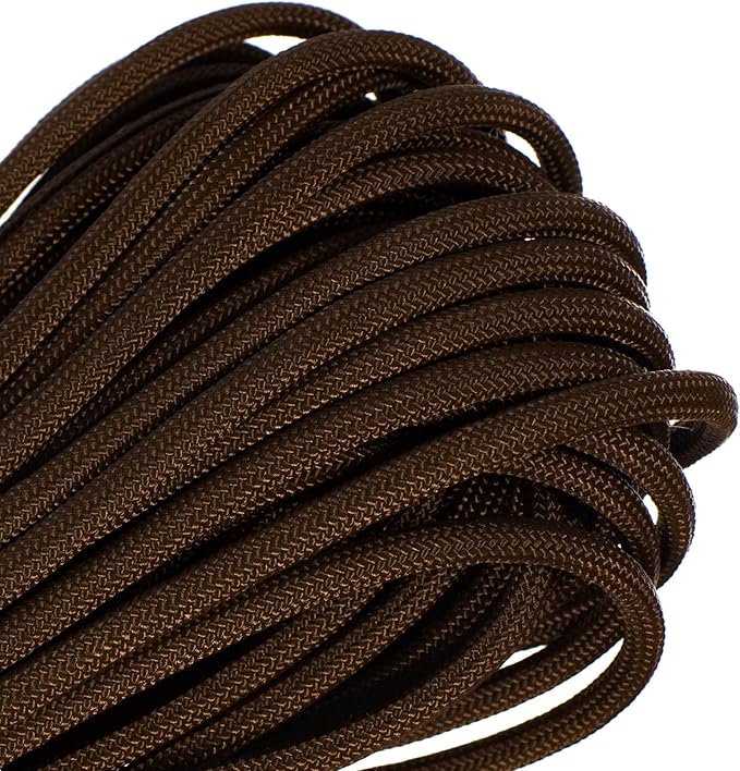 Paracord Planet Solid Color 550lb Paracord – 7 Strand Type III Nylon Cord for Indoor and Outdoor Tasks – Acid Brown (10 ft)