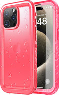 SPORTLINK for iPhone 15 Pro Max Case - IP68 Waterproof Military Protective Full Body Heavy Duty Shockproof 360 Sealed Dustproof with Camera Screen Protector Cover for i Phone 15 Pro Max 6.7" Pink