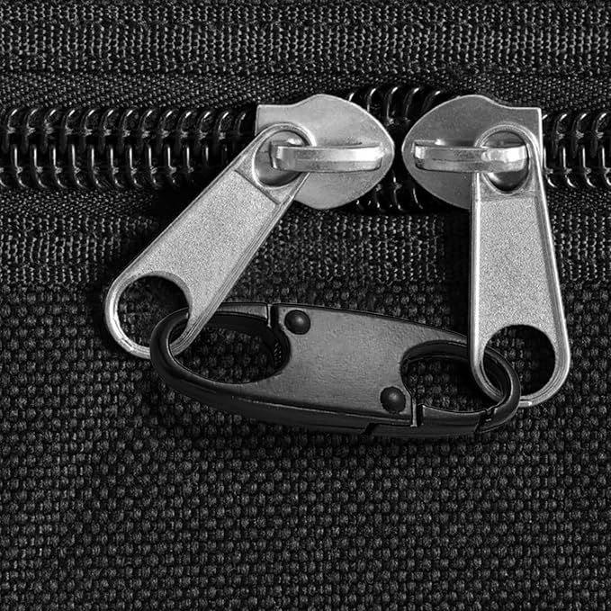 Small Carabiner Clips, Mini Carabiner, Premium Carabiner Clip, Carabiner, Zipper Pull Replacement, Zipper Lock, SmallCarabiner Upgraded, ZipperClips Anti Theft (4P Black)