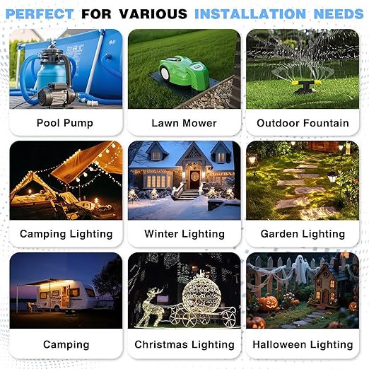 Flemoon [2 Pack] Outdoor Electrical Box Waterproof, Medium Weatherproof Electrical Box (11.5x5.2x4 inch) w/6 Cable Entry Ports, Extension Cord Cover for Power Strip, Timer, Plug, Holiday Light, Gray