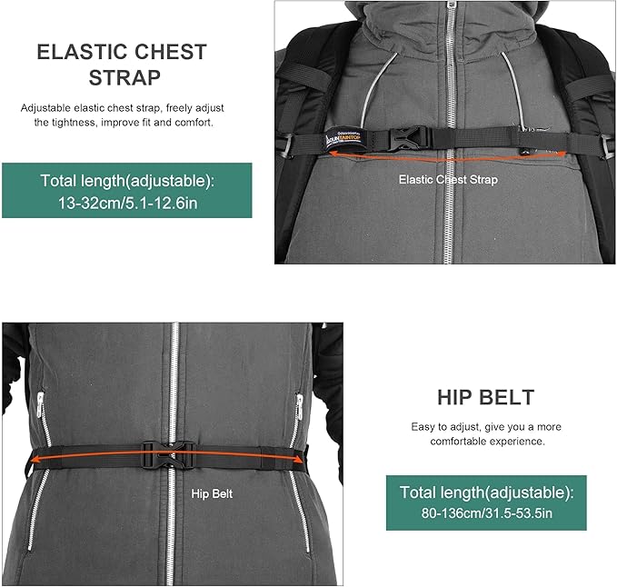 MOUNTAINTOP Hiking Backpack,30L Camping Backpack, Men Women Hiking Daypack Lightweight Travel Backpack for Climbing(Deep Green)