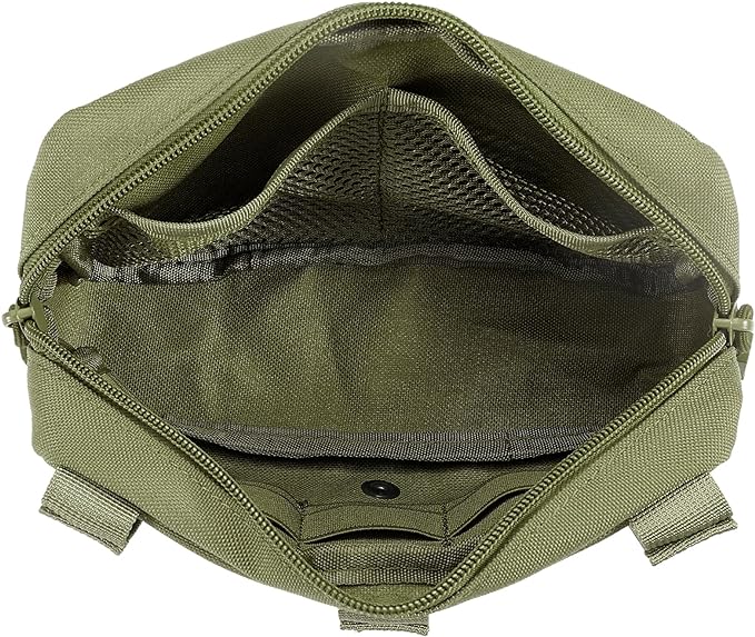 FRTKK Tactical Molle Admin Pouch Utility Laser Cut EDC Tool Pouch Bag Horizontal Modular Pouches Include US Flag Patch and Keychain