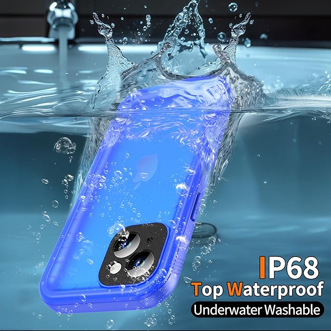Cozycase for iPhone 15 Plus Waterproof Shockproof Dustproof Case - Heavy Duty/360 Full Body/Military Grade/Protective/Rugged 【8FT Drop Proof】 Built in Screen/Camera Protector with Lanyard Blue