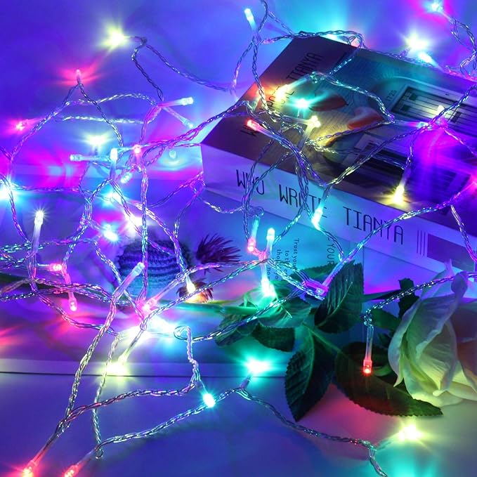 Connectable 200 LED Christmas Lights Indoor Outdoor with Timer, 66FT 13 Modes Multicolor String Lights Waterproof, Twinkle Fairy Lights Plug in Clear Wire for Christmas Tree, Bedroom, Classroom Decor