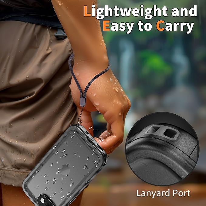 Cozycase TOP Military Protective IP68 Waterproof Case for iPhone 16e/iPhone 17e Heavy Duty 360 Shockproof Full Body with Screen Camera Protector Double Dustproof Hard Tough Front Back Cover Black