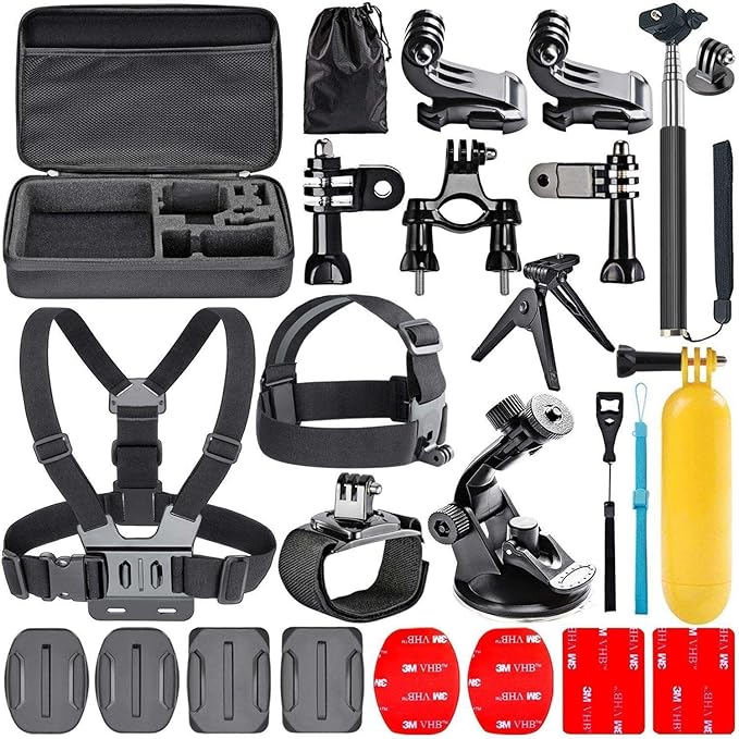Navitech 18-in-1 Action Camera Accessories Combo Kit with EVA Case - Compatible with SJCAM SJ8 Pro 4K Action Camera