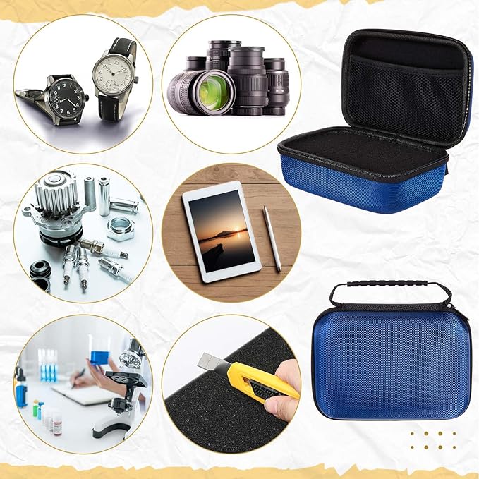 Relaxweex EVA Hard Case with Customizable Foam 11 x 7.8 x 4.3 Inch Protective EVA Carrying Case Shockproof Outdoor for Camera, Digital Products, Electronic Instruments with Knife, Blue