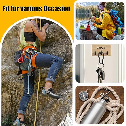 EPHECH 30PCS 4" Black Heavy Duty Spring Snap Hook, M10 3/8" Galvanized Steel Snap Hook Carabiner Quick Link Carabiner Clip, 500LBS Holding Capacity Quick Link Keychain for Swing Hammock Gym Outdoor