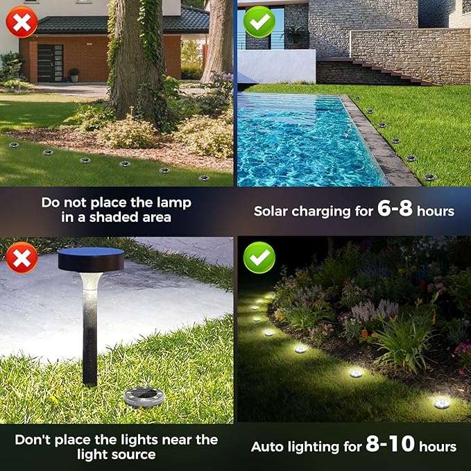 Peasur Mini Solar Ground Lights, 4 Pack Flat Solar Disc Lights Outdoor Waterproof, 2.3 Inch Small Solar Garden Lights Landscape Lighting for Outside Pathway Garden Yard Lawn Walkway,Cool White