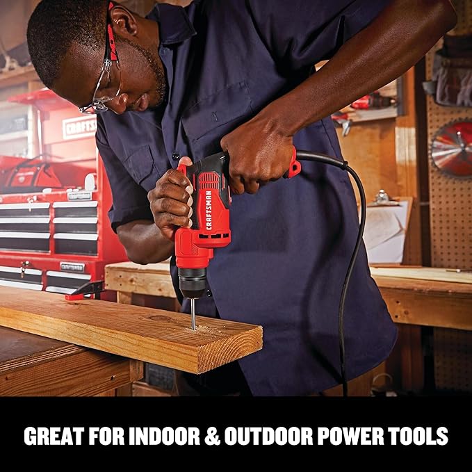 CRAFTSMAN 50 Ft. Indoor/Outdoor Extension Cord 16/3 SJTW, Waterproof Flexible Power Cable with 3-Prong Plug, 13A/1625W/125V, Heavy-Duty Contractor Cord, ETL Certified