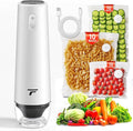 Vacuum sealer for food, Chef’s Design to Preserve Freshness, Compact Handheld Vacuum Sealer with 30 Reusable Bags, Professional-Grade for Food Storage Savers, Pebble