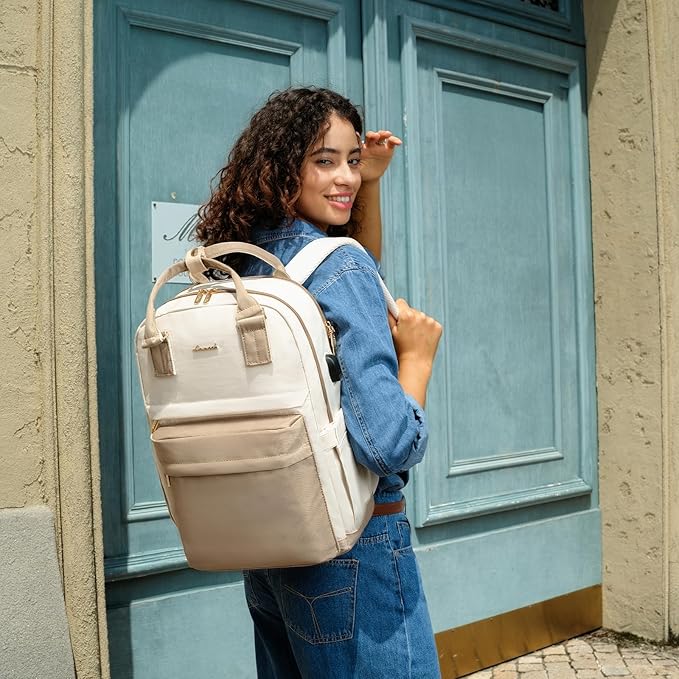 LOVEVOOK Laptop Backpack for Women 15.6 Inch Laptop Bag with USB Port, Fashion Waterproof Backpacks Teacher Nurse Stylish Travel Bags Vintage Daypacks for College Work