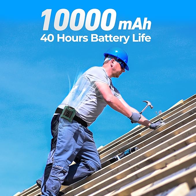 AMACOOL Portable Waist Fan Clip On, Father's Day Gifts for Dad Husband, 10000mAh Rechargeable Wearable Shirt Fan, Powerful Belt Fans, Birthday Gifts for Men Jobsite Travel Camping Essentials 2026