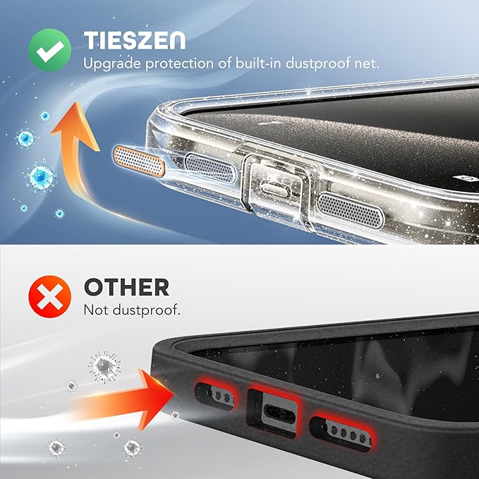 TIESZEN for iPhone 15 Pro Case, Compatible with MagSafe, Built-in Privacy Screen Protector and Camera Protection, Anti Spy Full Body Dustproof Shockproof Hard Phone Case 6.1", Transparent