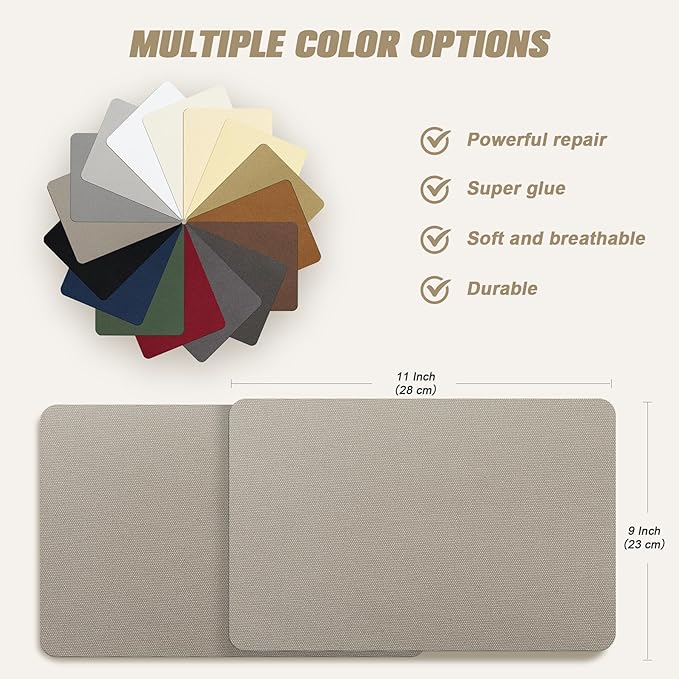 OAZ 2 Pieces 9 x 11 inch Canvas Repair Patches Canvas Fabric Patch Self-Adhesive Fabric Repair Tape Waterproof Outdoor Gear Patch Kit for Boat Cover Awning Sofa Chair Couch Tent Bag (Burgundy)