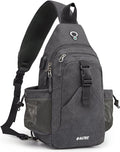 G4Free Canvas Sling Bag Crossbody Backpack with USB Charging Port & RFID Blocking, Hiking Daypack Chest Bag for Women Men