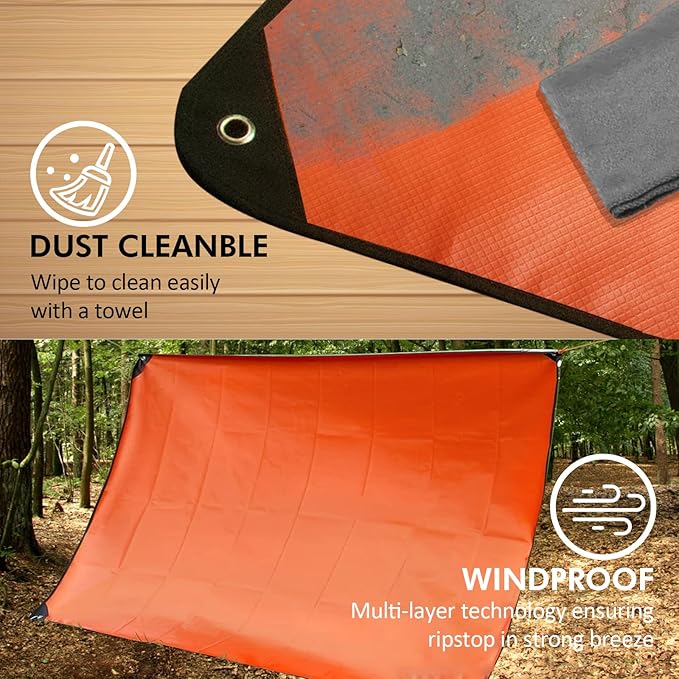 4 Pack Upgrade Survival Blanket – Insulated Thermal Reflective Tarp - 60" x 82". All-Weather, Reusable Emergency Blanket for Car or Camping, Orange