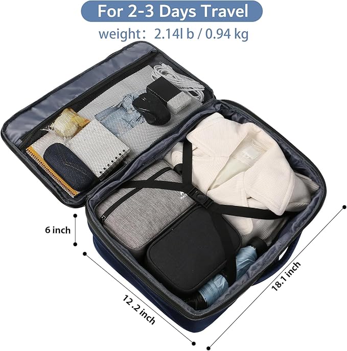 MATEIN Backpack for Travel, 27L Water Resistant Carry on Backpack Fits Overhead Bin, Convertible Work Daypack with 2 Handles, Hiking Daypack for Outdoor Sport,Travel Gifts for Men Women, Blue
