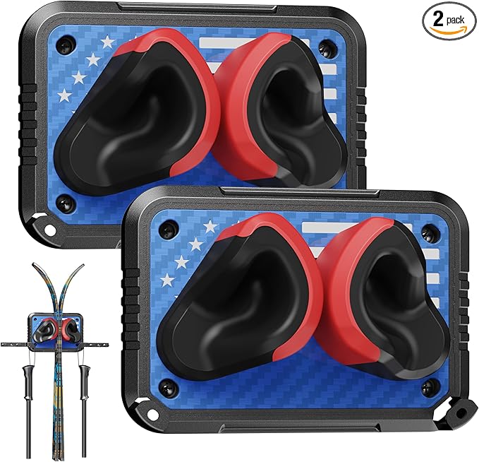 Ski Rack Wall Mount Ski & Snowboard Skateboard Wall Mount Fits Any Board holder Up to 25lbs Vertical Ski Storage Rack for Home & Garage Space-Saving Winter Gear Organizer 2Pack