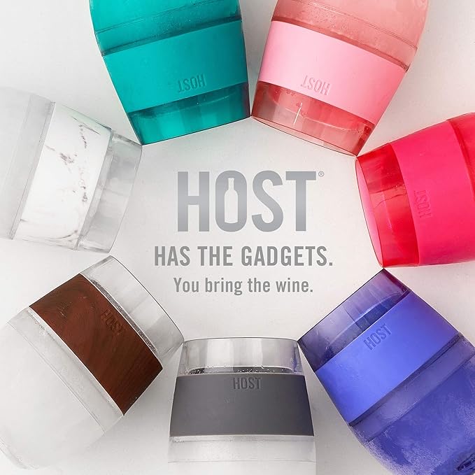 HOST Wine Freeze Cooling Cup, Plastic Double Wall Insulated Freezable Drink Chilling Tumbler with Freezing Gel Wine Glasses for Red and White Wine, Set of 1, 8.5 oz, Black Swirl