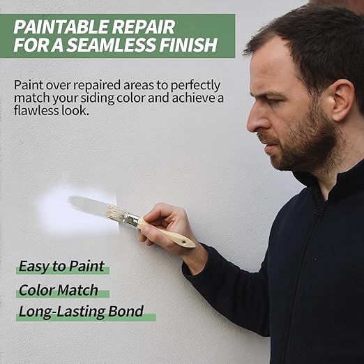 Vinyl Siding Repair Kit - 10 Pieces White Self-Adhesive Siding Patch, PVC Vinyl Fence Parts, Vinyl Weatherproof Siding Repair Tape for Cracks, Holes & Scratches