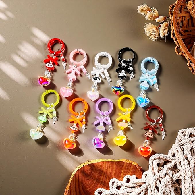 Carabiner Clip 48Pcs Green Metal Key Ring Clip Circle Keychain Rings Bulk Spring O Ring Round Cute Carabiner Spring Snap Hook Key Chain Clips for DIY Keychain Bag Charm Handbag Purse Dog