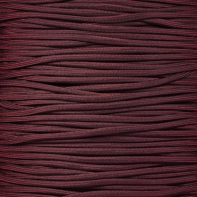 Paracord Planet Solid Color 550lb Paracord – 7 Strand Type III Nylon Cord for Indoor and Outdoor Tasks – Burgundy (25 ft)