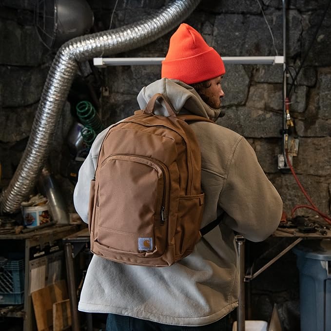 Carhartt 25L Classic Laptop Backpack, Durable Water-Resistant Pack W/ 15" Laptop Sleeve and Multiple Organizational Compartments, Black