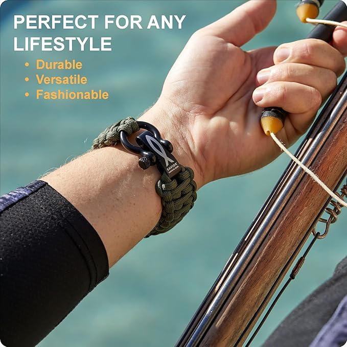 Savior Survival Gear Paracord Watch Band,Compatible with Apple Watch Band 49mm 46mm 45mm 44mm 42mm - iWatch Band Series Ultra 10 9 8 7 6 5 4 3 2 1 SE,Adjustable strap for men(Brown-Khaki-Black, Large)